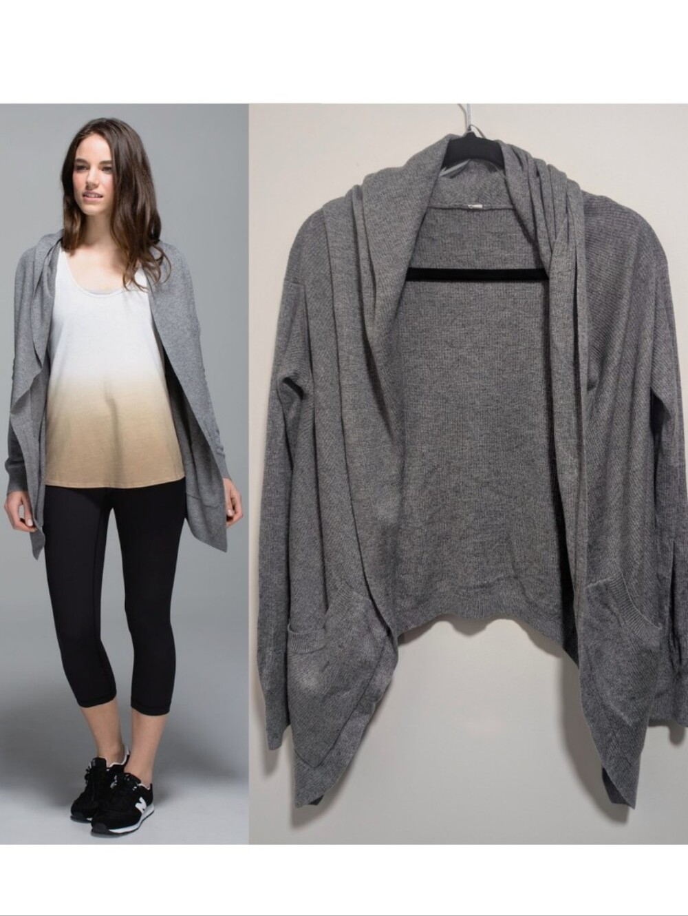 Lululemon | Cabin Yogi Wrap Sweater In Heathered Medium Grey / Slate